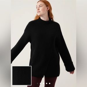 Athleta Black Ribbed Sweatshirt